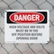 Signmission High Voltage 480 Volts Must Be In The Off Danger Sign, Plastic, 10in W x 7in L, 2PK OS-2PACK-DS-P-710-L-1958 - alternate 4